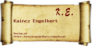 Kaincz Engelbert névjegykártya
